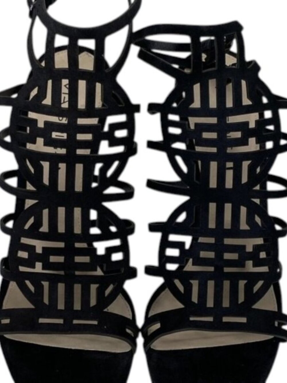 NEW VIA SPIGA Tisa 2 High-Heel Strappy Sandals – Black Suede – Women’s Size 9.5